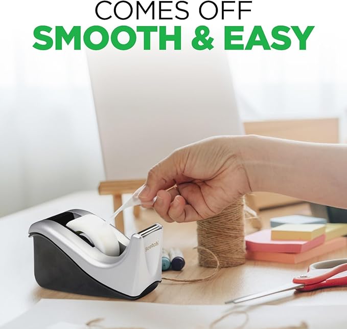 Scotch Desktop Tape Dispenser, Silvertech Two-Tone (C60-ST)