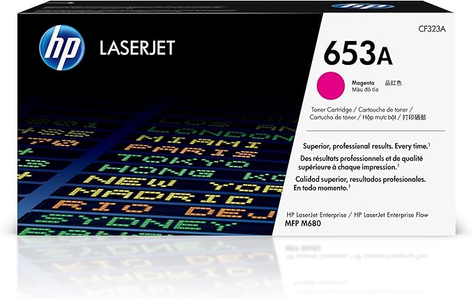 HP 653A Magenta Toner Cartridge | Works Color LaserJet Enterprise MFP M680 Series | CF323A