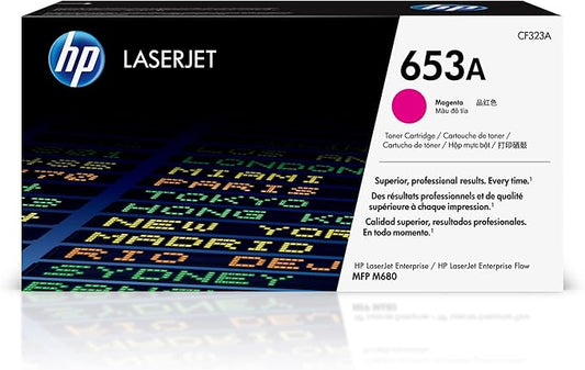 HP 653A Magenta Toner Cartridge | Works Color LaserJet Enterprise MFP M680 Series | CF323A