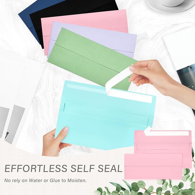 200 Pack #10 Pink Envelopes Letter Size Self Seal Business Envelopes | Security Mailing Envelopes, 4 1/8 x 9 1/2 Inches