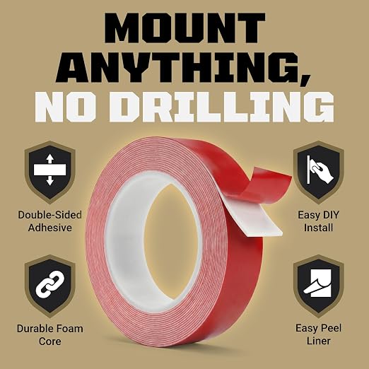 TOOLTROOPERS Wall-Safe Double-Sided Mounting Tape - Heavy-Duty 2-Sided Adhesive Tape - Damage-Free Removal, No Residue - Easy-Peel Liner for Home, Office, DIY, Posters & Signs – 16.4 ft Roll (White)