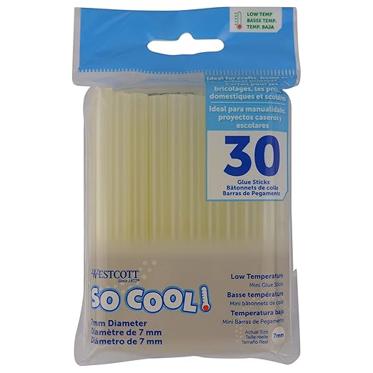 Westcott So Cool! Low-Temp Glue Sticks for Young Crafters, Pack of 30