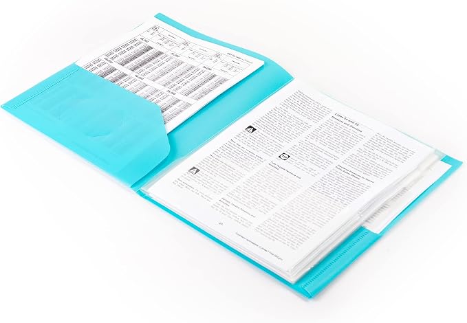 Smead 10-Pocket Organizer, Letter Size, 2 per Pack, 1 Each of Dark Blue and Teal (89204), (Pack of 15, 30 Count Total)