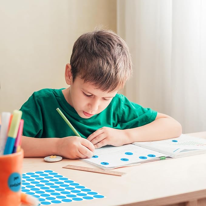3500 Pieces Dot Stickers, 3/4 inch Black Coding Labels Circle, Circle Stickers, Price Stickers, Dot Stickers for Office Classroom Student（Light Blue）
