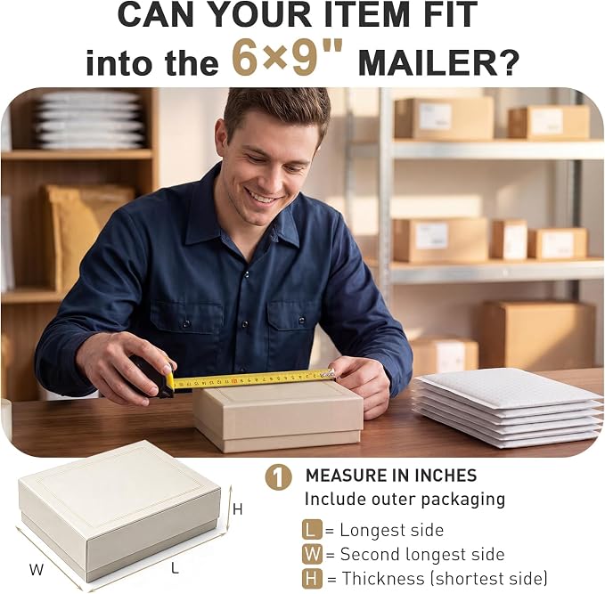 𝟒𝟎%𝟎𝐟𝐟 Bubble Mailers 6x10" 100Pack: Self Seal Mailing Envelopes White | Padded Envelopes Usable Size 𝟔𝐱𝟗 for Small Business - Waterproof Tear-Resistant - Shipping Bags for Jewelry Holiday Gifts
