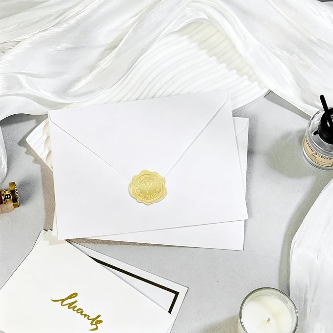 50 PCS White Colorful A7 Envelopes,5x7 Envelopes for Invitations | 5x7 Envelopes with Stickers, V Flap, card envelopes, for Invitations, Wedding Invitation, Birthday, Baby Shower, Graduation