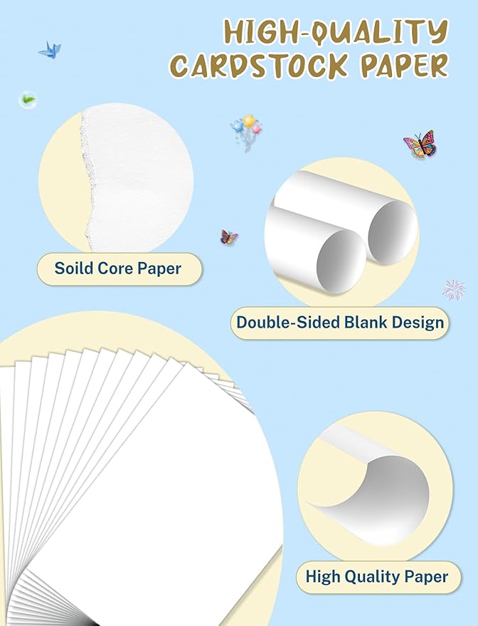 220 Sheets 5x7 Cardstock Paper, White Cardstock Printer Paper 5x7, 200 GSM Card Stock, Printable Cardstock 5 x 7 for DIY Crafts, Greeting Cards, Wedding Invitations