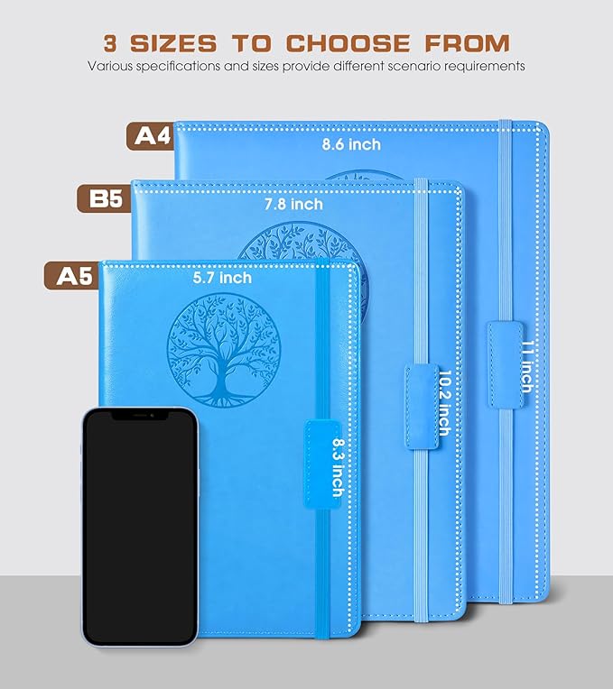 Lined Journal Notebook for Women Men,256 Pages B5 Large Hardcover Leather Journals for Writing,Travel,Business,Work & School,College Ruled Notebooks for Note Taking,Diary Notepad 7.8"×10.2"