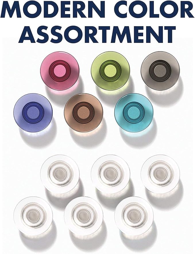Quartet Strong Magnets for White Boards, Rare Earth Magnet for Glass Whiteboards, Assorted Colors, 12 Pack (85393)
