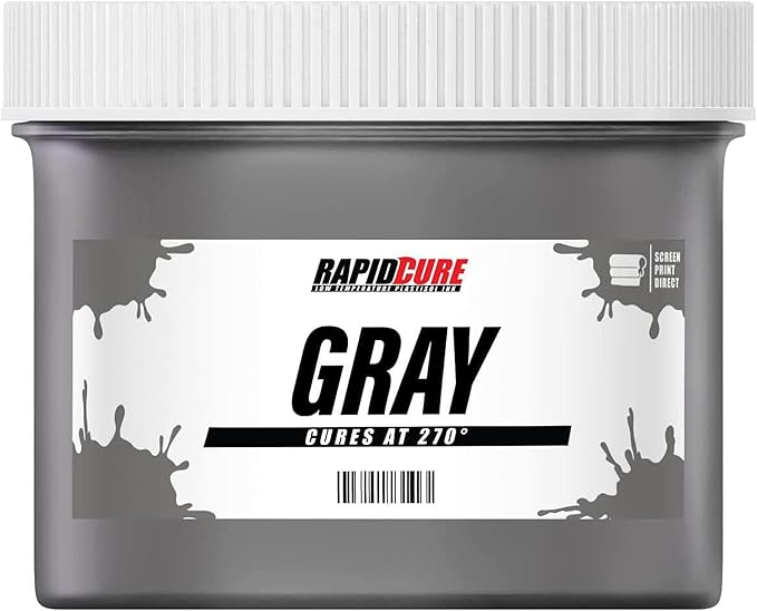 Rapid Cure® Screen Printing Ink Gray (Pint - 16oz.) - Plastisol Ink for Screen Printing, Fast Curing Fabric Paint - Screen Print Direct®, USA Made