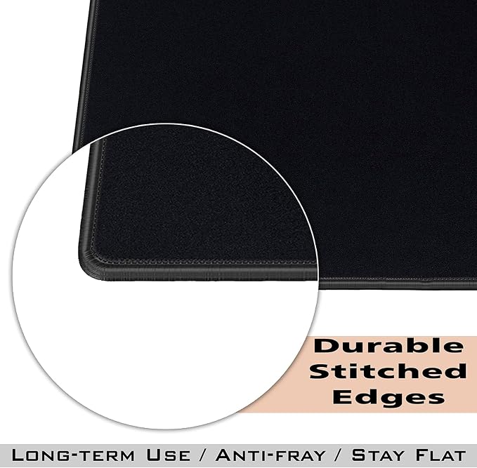 SaiTech IT 5 Pack 220x180x2mm Speed Type Gaming Mousepad, Black | Non-Slip Rubber Base, Desk Mat Keyboard Pad, For Mouse Use, Office PC & Home