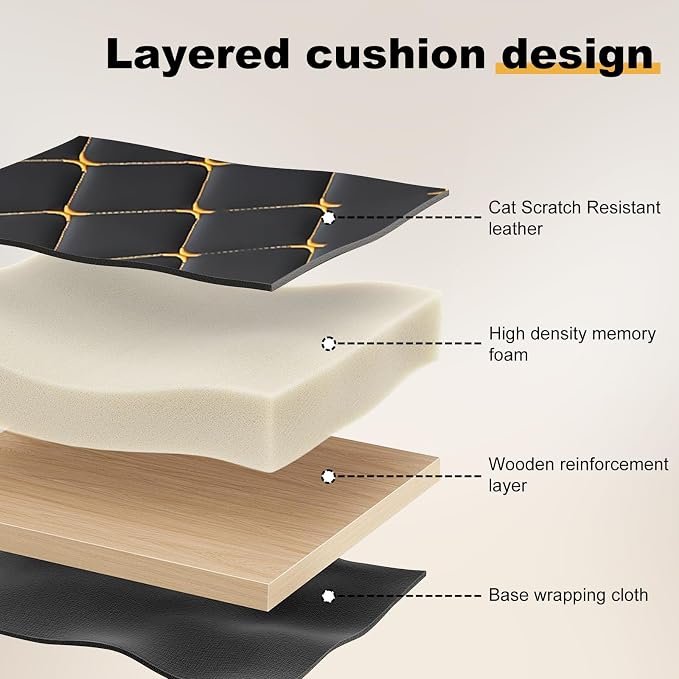 Black and Gold Office Chair, Leather Office Chairs, Adjustable Vanity Chair with Golden Legs and Padded Armrest, Modern Upholstered Computer Chair with Wheels,Black