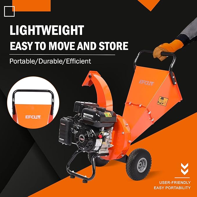 C30 LITE Wood Chipper Shredder Mulcher Heavy Duty 7 HP 212cc Gas Powered 3 Inch Max Capacity 1-Year Warranty After Product Registration