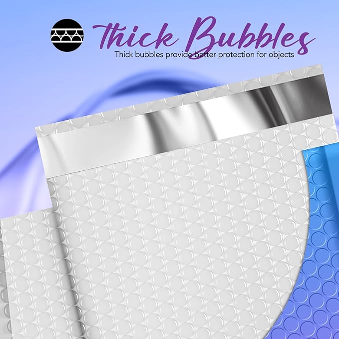 Fuxury Bubble Mailers 8.5x12" 40 Pack Padded Envelopes Usable Size 8.5x11" Thick Mailing Envelopes Bubble Opaque Padded Mailers Shipping Bags for Mailing Jewelry Makeup Small Business #2 BluePurple