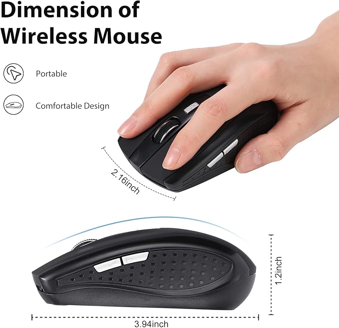 Macarrie 30 Pack Wireless Mouse for Laptop 1200dpi Wireless Computer Mouse Bulk with 6 Buttons Included USB Receiver Compatible with Windows, Pc, Computer