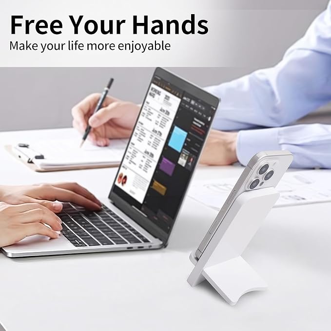 Solid Wood Simple Phone Stand, Desktop Stand,Tablets Tablet Display Stand, Compatible with All Phones (White Wood)