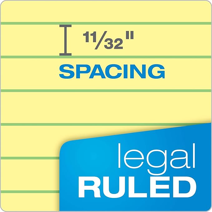 TOPS Docket Legal Pads, 3 Pack, Premium Note Pads, 100 Legal Ruled 8.5" x 11" Sheets, Canary Yellow Paper with Firm Back, Professional Legal & Office Notepads, 3 Hole Punched, 2X More Sheets, Proudly Made in the USA