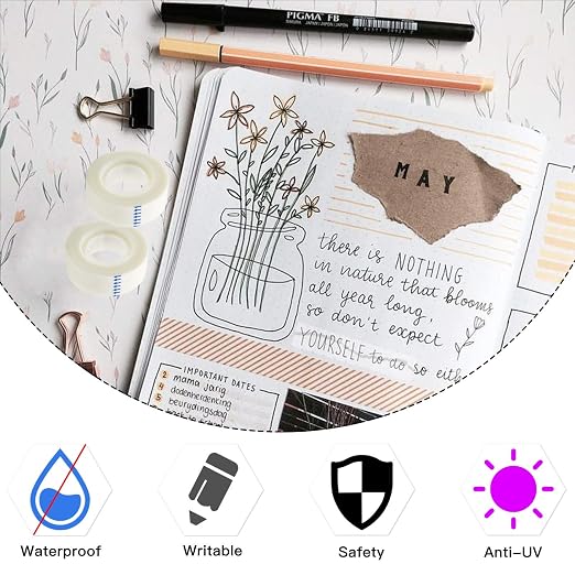 OWLKELA 12 Rolls Matte Adhesive Tape, 0.7" x 1000" | Foggy Translucent, Invisible Tape, Compatible with Standard Tape Dispenser, Office, Ideal for Home & School