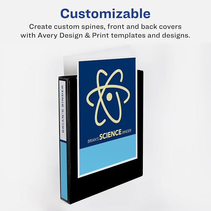 Avery Standard View 3 Ring Binders, 3" Round Rings, 460-Sheet Capacity, 3.5 Inch Wide Spine, White Binders, Ideal for Lightweight Organization and Occasional Referencing (12-Pack of 05741)