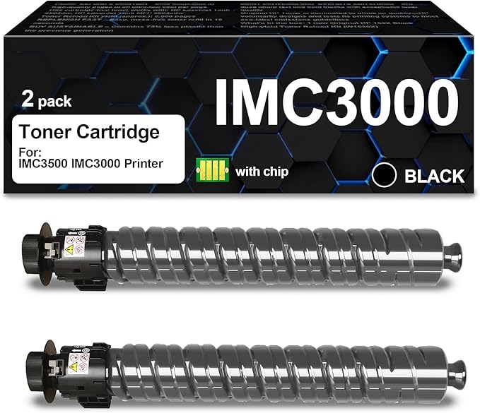 IMC3000 IMC3500 Toner Cartridge Black( 842251) with Chip Compatible with Ricoh IMC3000 IMC3500 Printers(2-Packs)