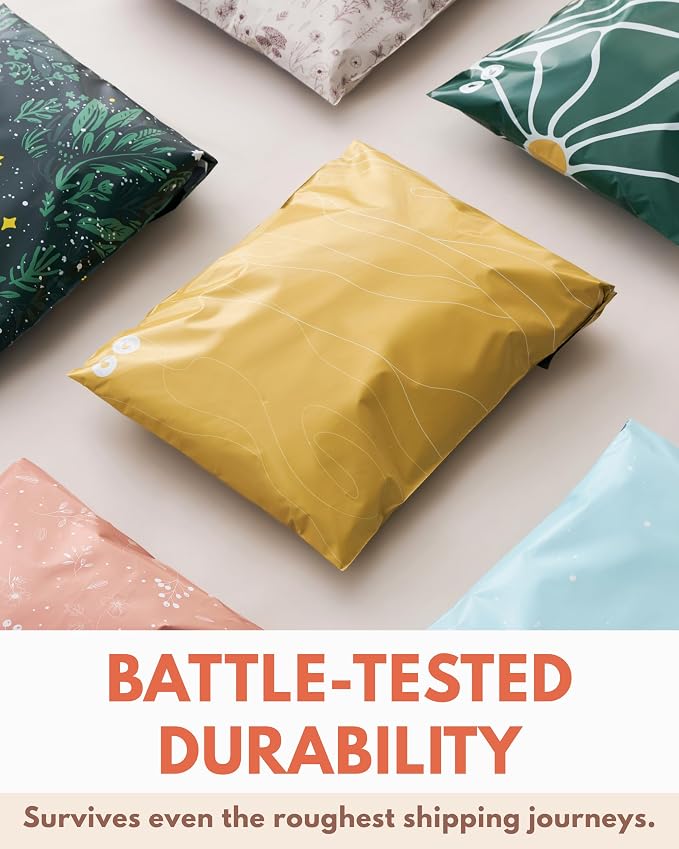 Poly Mailers 10x13-25 Pack Biodegradable Shipping Bags for Clothes - Impack Self-Seal Waterproof Thick Mailing Envelope for Accessories & Clothing - Tidal Yellow