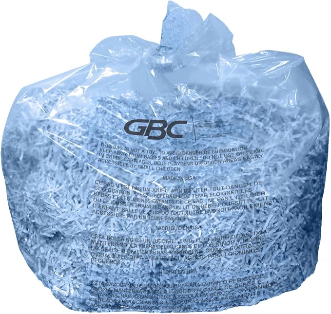 GBC Swingline Shredder Bags, 6-8 Gallon, Plastic, For 60X/80X/100X/200X/100M, 100/Box (1765016)