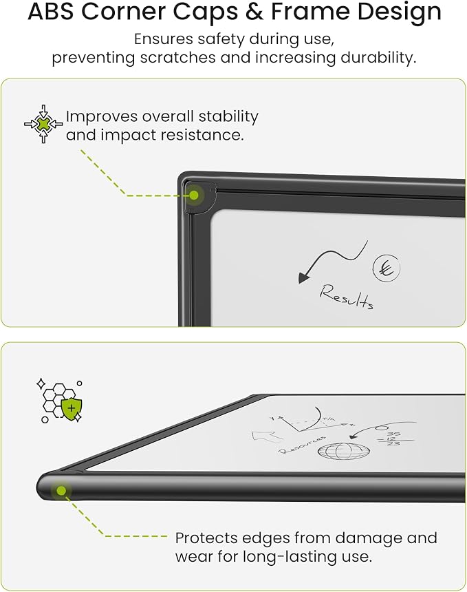 VUSIGN 24" x 18" Magnetic Dry Erase Board for Wall, Whiteboard with Aluminum Frame, Markers, Magnets, Eraser & Tray Included, Dry Erase White Board for Office, School, Classroom & Home