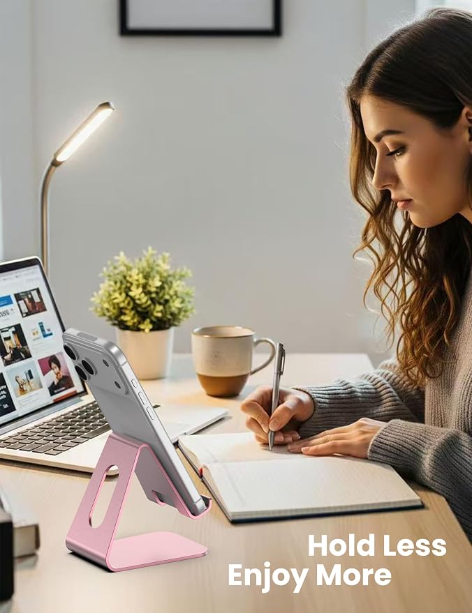 2Pack Phone Stand, Simple Cellphone Holder for Desk, Desk Phone Stand,Pink | Mini, Cute, Under 8" Devices, All Mobile Phones, iPhone 17, Switch OLED, Office Accessories