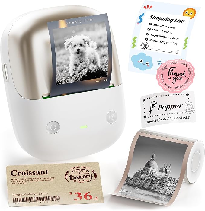 NIIMBOT B2 Pro Portable Label Maker, Thermal Label Printer with Fun APP | 300 DPI High Definition Bluetooth Label Maker Machine for Photos, Scrapbook, Home,School Organization (Moon Gold)