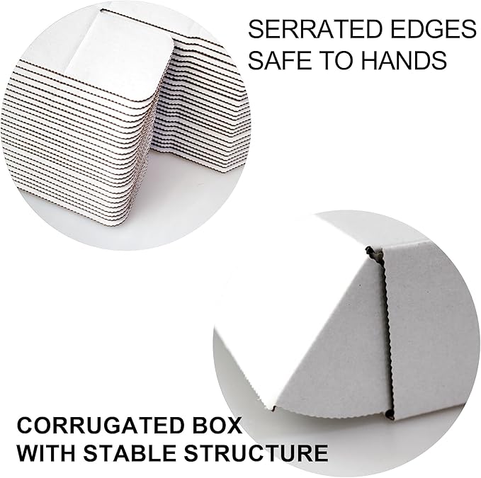 7x5x2 Inch Small Shipping Boxes 25-Pack, White Corrugated Cardboard Mailer Boxes for Mailing & Packaging, Gifts, DIY Crafts, Ecommerce, Small Business