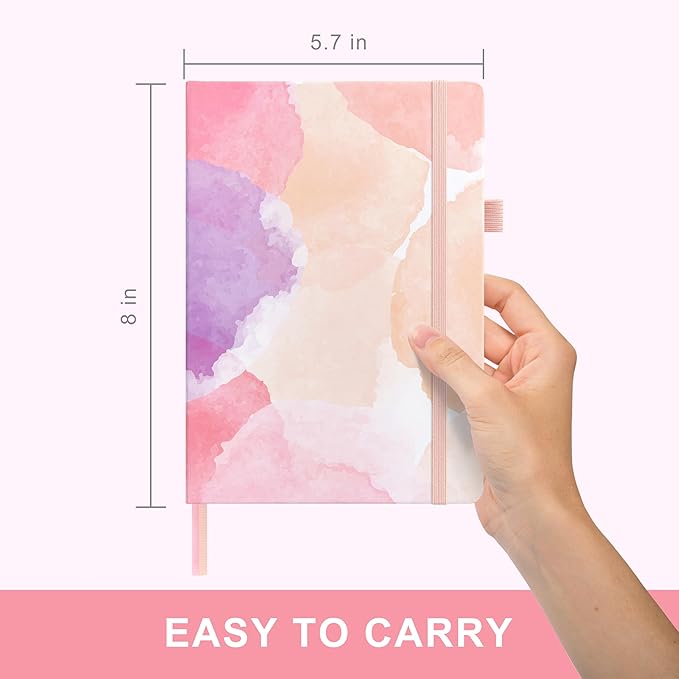 &And Per Se Hardcover Notebook – A5 5.7"x8" College Ruled, 160 Pages, 100gsm Thick Paper – Aesthetic Journal for Women, Gift-Ready Planner, Everyday Writing Notebook (Black)