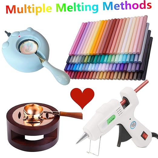 100 Pcs Sealing Wax Sticks for Wax Seal Stamp, Assorted Color SealingWax Glue Gun Wax Seal Sticks Mini WaxGun Stick, Mixed Colors WaxSeal Kit Great for Wedding Invitations (100B)