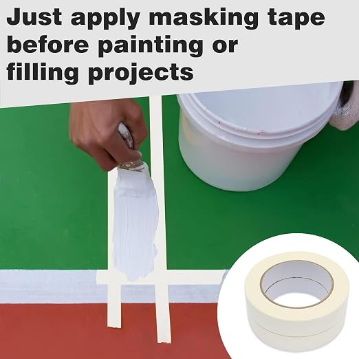 Masking Tape 1 inch X 55 Yards X 2 Rolls, 328FT Total, Beige White Painters Tape General Purpose Tape for Arts DIY Crafts Painting Labeling Decoration School Projects Home Office