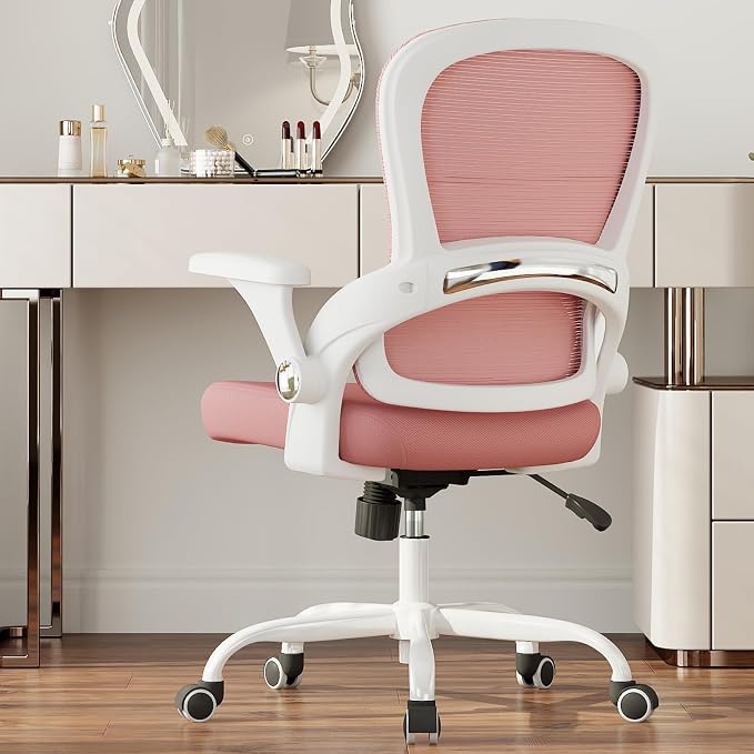 TRALT Office Chair - Ergonomic Office Chair with Back Support for Adults | Home Office Desk Chair with Lumbar Support - Ergonomic Mesh Chairs 330 lb Wide Seat for Work, Study, Office, Gaming(Pink)