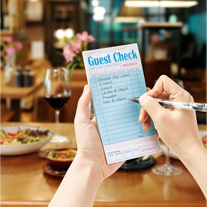 ZPARIK 12 Pack Guest Checks Books for Servers Server Note Pads, Blue | 12 Pack Guest Checks with 50 Sheets Per Book, Waiter Checkbook, Waitress Notepad for Restaurants, Perfect for Servers