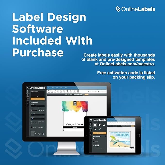 8.5 x 5.5 Half-Sheet Shipping Labels - Permanent, White Matte - for FBA, FedEx, UPS - Pack of 2,000 Labels, 1,000 Sheets - Inkjet/Laser Printers - Online Labels