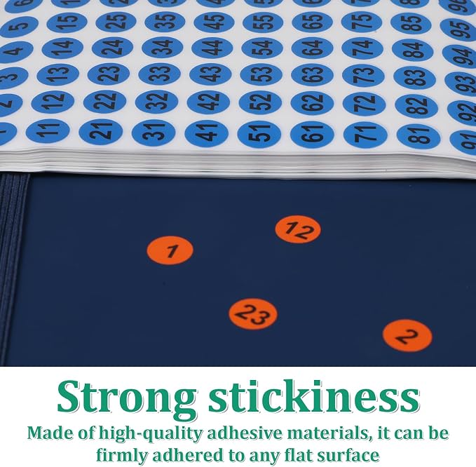 5000 Pcs Number Stickers, 50 Sheets 1 to 100 Round Consecutive Self-Adhesive Vinyl Colored Labels, 0.4" Number Decals Inventory Stickers for Storage Organizing Toolbox Office Bins Lockers (Multicolor)