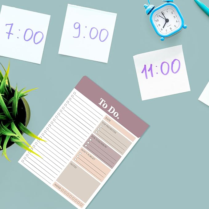 Spakon 300 Sheets Daily to Do List Notepad Notebook Library Card to Do Planner Checklist Memo Writing Pad Schedule Reminder Office Homework Planner for Task, 6" x 8(Elegant,White,Red)