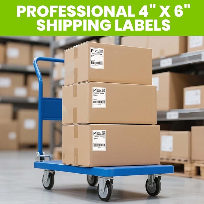 ADHES 4x6 Thermal Shipping Labels 500Fanfold – Top-coated, BPA/BPS Free, Strong Adhesive Thermal Label Printer Paper, 4x6 Shipping Labels for Mailing and Packaging