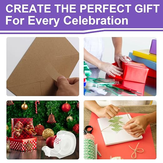PALOKA Tape, Transparent Tape for Gift Wrapping, 6 Dispensered Rolls, Glossy Finish, Great for Holiday Wrapping Paper, Office&School Supplies, 3/4 x 650 Inches