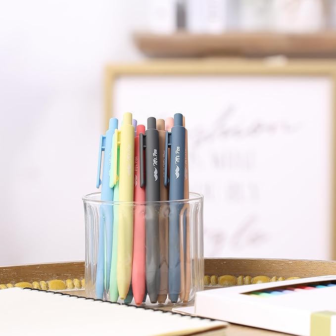 Mr. Pen- Retractable Gel Pens, 12 Pack, Fast Dry, Gel Pens Fine Point 0.7mm, Retractable Pens, Cute Pens