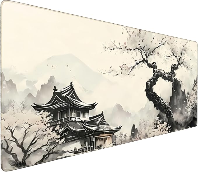 Professional Extended Gaming Mouse Pad - 31.5" x 15.7" Large Desk Mat with Stitched Edges, Waterproof Coating Non-Slip Rubber Base for Gamers Esports Pros Office Home, Landscaping