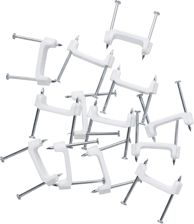 nVent Gardner Bender PS-250N 1/2-Inch Plastic Polyethylene NM Cable Staple, Non-Metallic Wire Fasteners with Zinc-Plated Nails, White, 250-Pack Bag (Formerly: Gardner Bender)