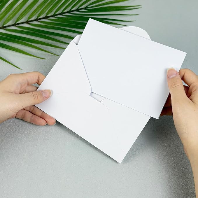 40 Pack White Blank Cards and White Envelopes 4x6, A4 Invitation Envelopes | A4 Folded Cardstock and Envelopes for Wedding, Note Card, DIY Greeting Cards,Thank you Cards, Birthday Christmas Invitations
