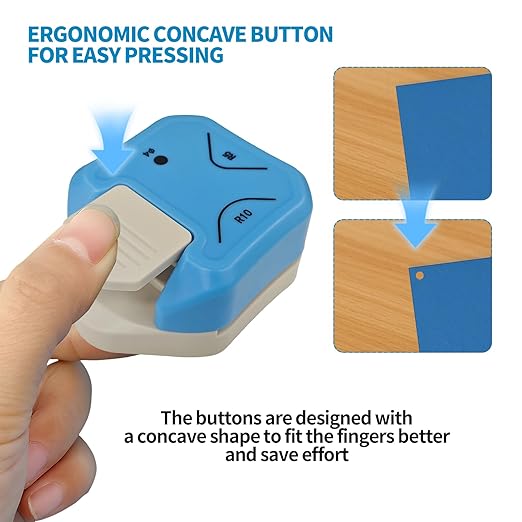 3-in-1 Paper Corner Rounder, Compact and Durable for 5mm、10mm Radiusand and Perforation, Round Corners Cutter Ideal for Card Making,Photo Cutter,Scrapbooking and DIY Projects
