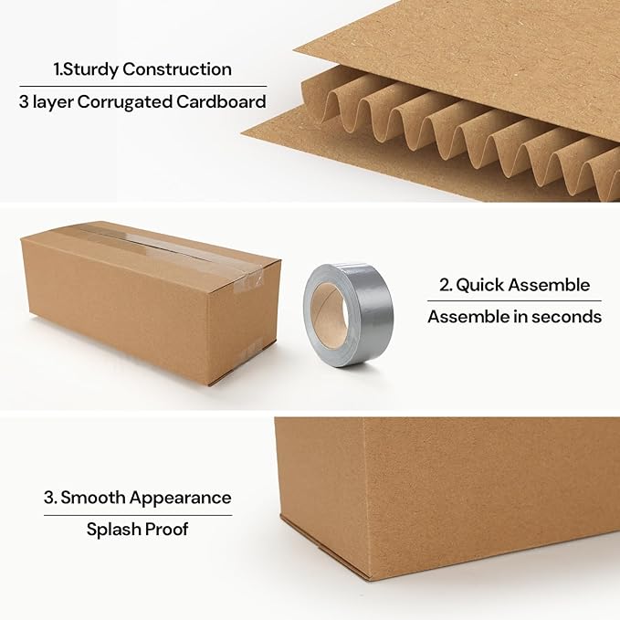 Rempry 40 Pack 9x4x3 Shipping Boxes Brown, Small Corrugated Cardboard Box for Mailing, Packaging Small Business, Kraft Mailer Boxes