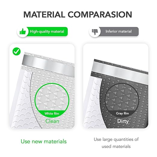 Fuxury Bubble Mailer, 8.5x12 Inch 25 Pack Self-Seal Adhesive Padded Envelopes Usable Size 8.5x11 Inch, Water Resistant Bubble Envelopes for Mailing,Packaging,Small Business,Shipping, White #2