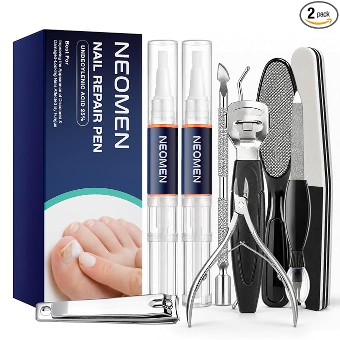 Nail Care Pen, Toenail Care Pen Kit Treatment for Toenails & Fingernails, Nail Repair Kit For Daily Damage, Discoloration Nail Appearance Care - 2 Pc & Nail Repair Tools