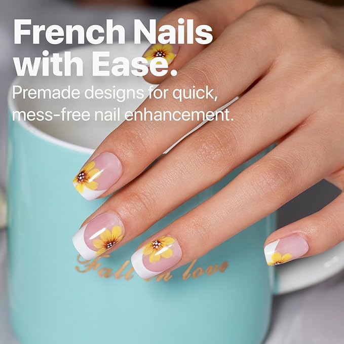 SXC Cosmetics French Tip Press On Nails Pink Extra Short Square 150 Pieces in 15 Sizes Ultra Fit with Pre-applied Tip Primer and Base Coat, No Need to File Fake Nails for Nail Art DIY X-Pro Tips