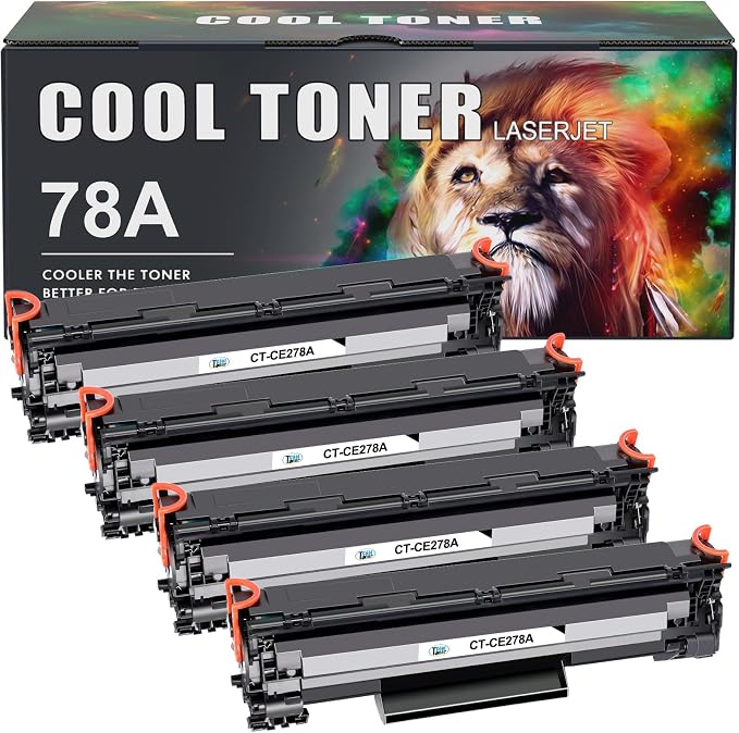 78A CE278A Black Toner Cartridge for HP LaserJet M1536dnf P1606dn P1566 | Compatible for HP 78A Toner Cartridge LaserJet P1606dn 1536dnf MFP M1536dnf 1606dn P1606 P1566 P1560 Printer Ink 4-Pack
